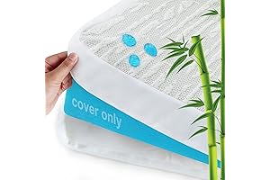 Viscose Bamboo Queen Mattress Topper Cover Protector, 3 inches