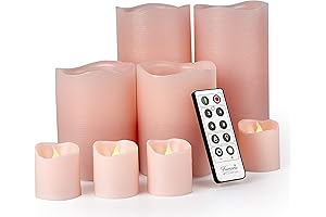 FURORA LIGHTING Blush Christmas Decor: Enchanting LED Flickering Candles
