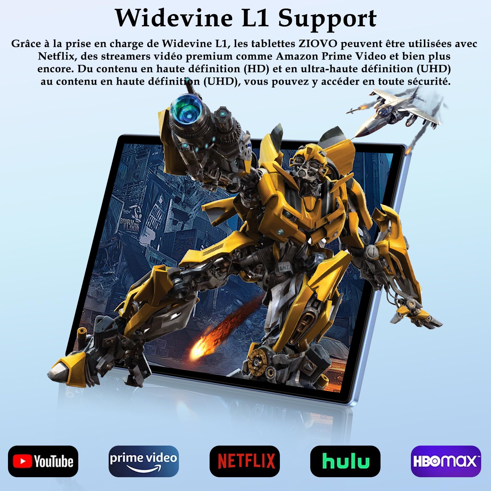 ZIOVO Tablette 14 Pouces Android 14 Tablette, 22GoRAM+128Go ROM (1To TF),Widevine L1|8000mAh| Octa-Core|2.0GHz| 5G WiFi| BT 5.0| 5+8MP, 2 en 1 Tablette Tactile avec Clavier et Souris-Bleu