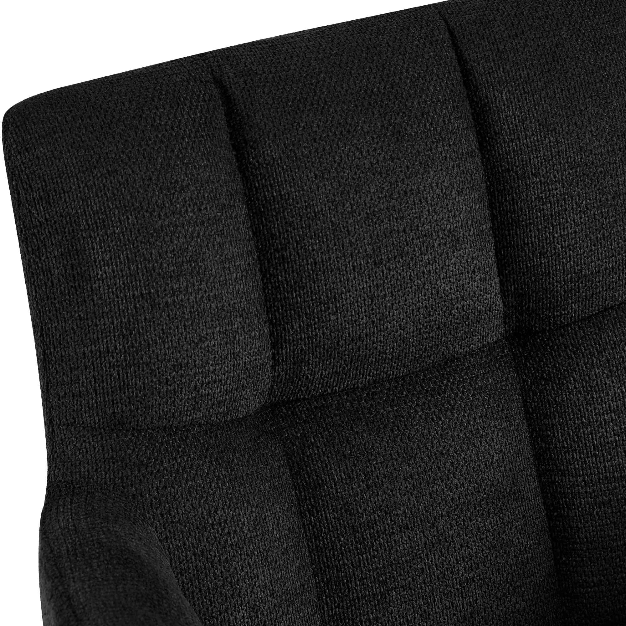 CLP Silla de Comedor Jonah, sillón Giratorio con reposabrazos, Mecanismo de Retorno automático 180°, tapizado en Tela fácil de Limpiar Color:Negro