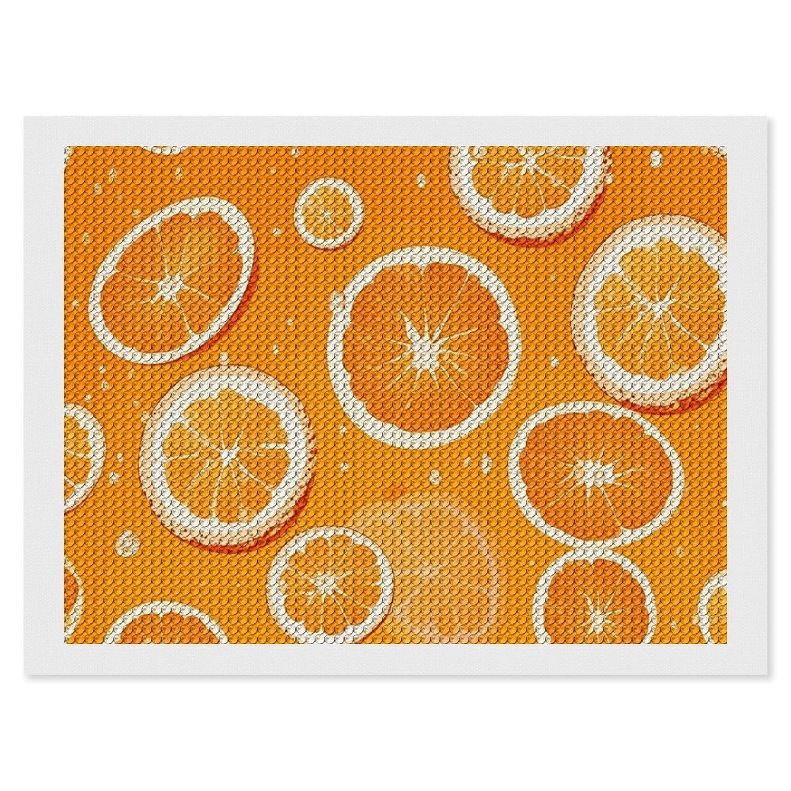 NONHAI Diamond Painting Kits for Adults - DIY Diamond Art Kits for Beginners - Full 5D Paint Drill Diamond Dots Paintings- Orange Slices Diamonds Pictures Gem Art and Craft Wall Decor 12"x16"