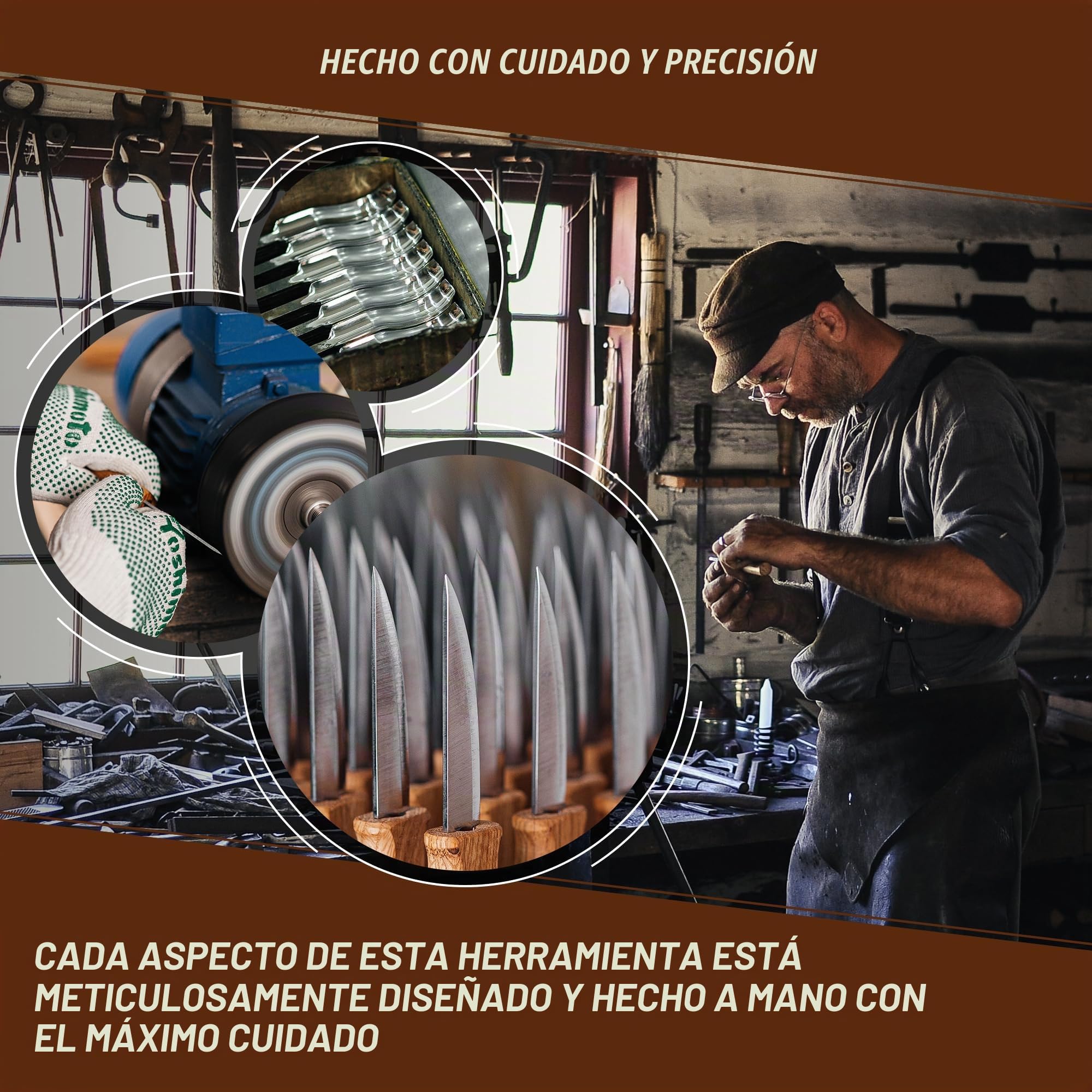 BeaverCraft K12/02 Formón para Madera – Gubia para Tallar y Tallado en Relieve – Cincel de Mano Ergonómico para Carpintería – Herramienta Compacta para Principiantes y Profesionales