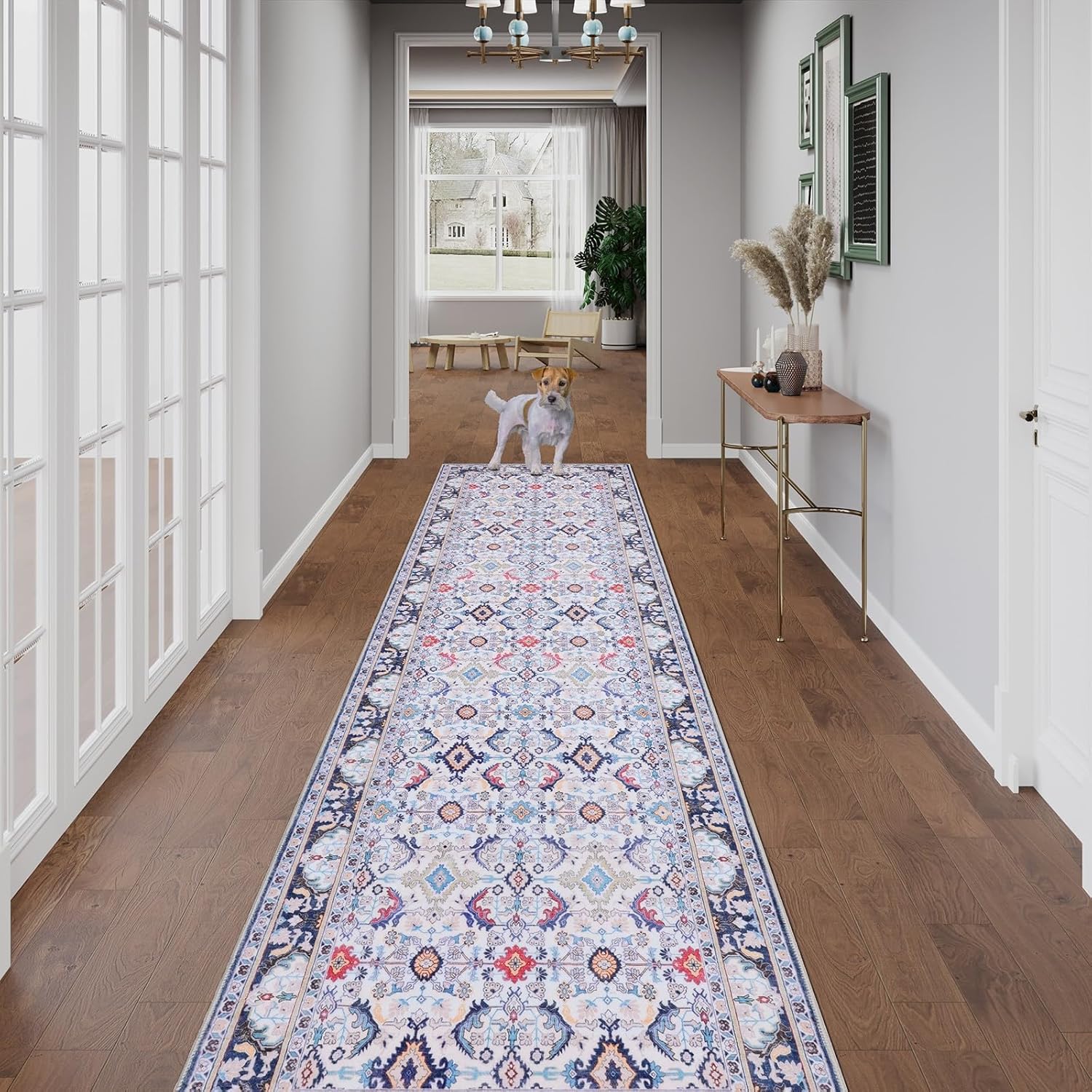 Alfombra de pasillo lavable  Alfombra de cocina antideslizante de 2 x 10 pies para pasillos, alfombra larga antideslizante para entrada, alfombra