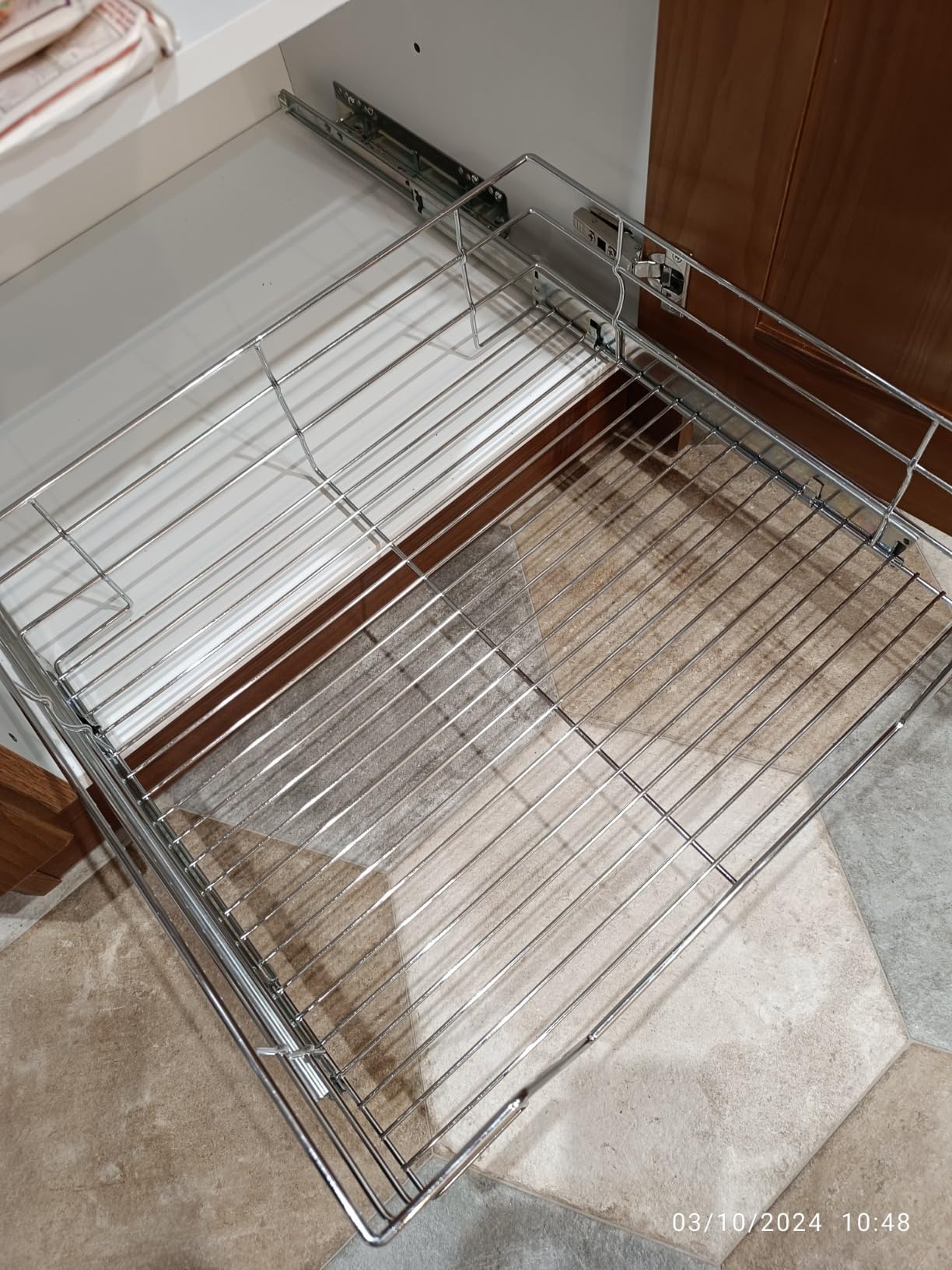 Cestello Estraibile Per Mobili Bakaji 60 Cm – Cassetto Telescopico In Acciaio Inox, Carico 20 Kg Per Cucina E Bagno