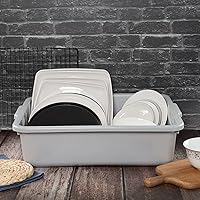 Vista 5 de Caja de bañera de autobús comercial de 13 L, paquete de 3 tinas para lavabo, color gris