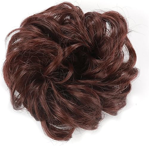 Miniatura 9 de Cabello sintético despeinado, grueso, extensiones para coleta, cabello recogido