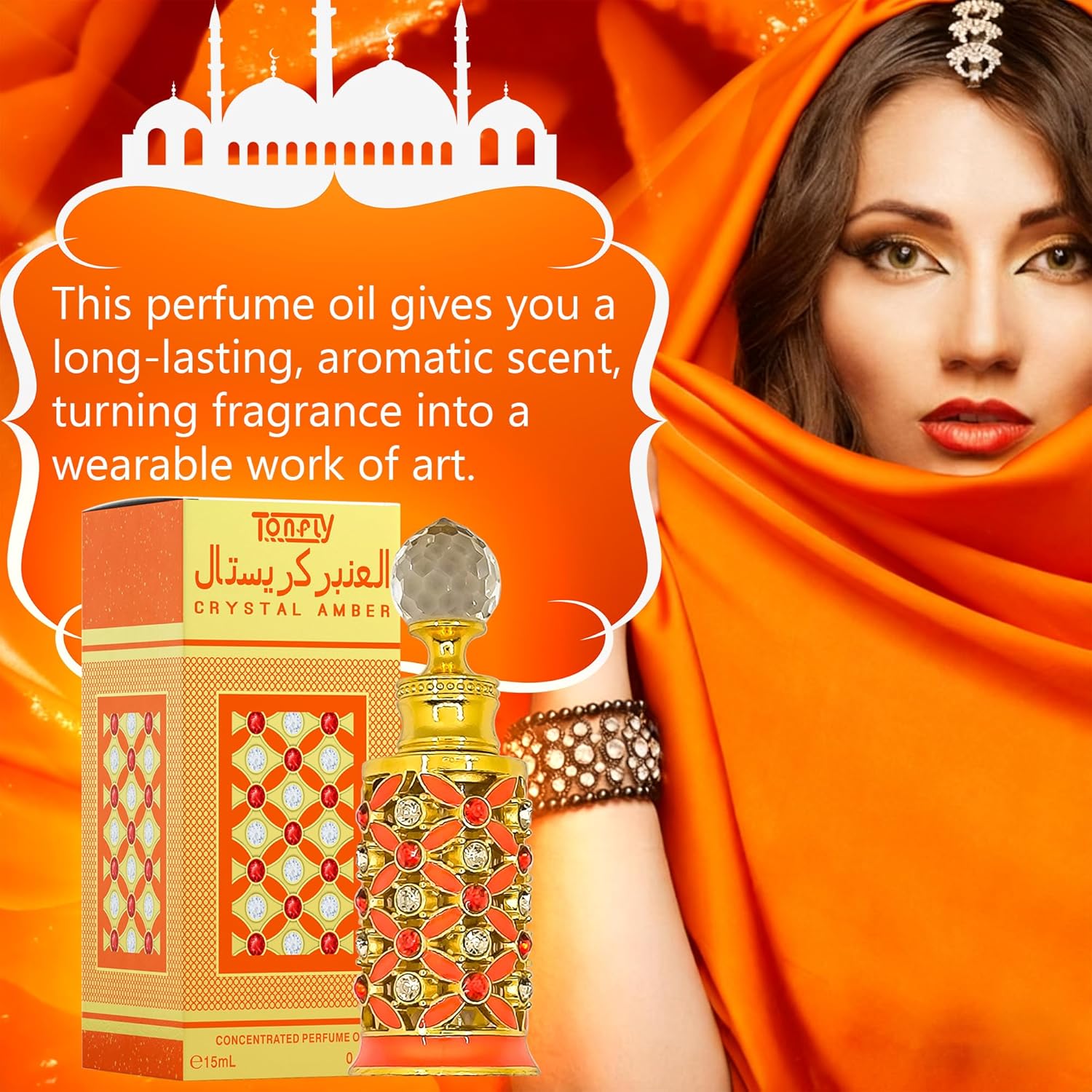 Long Lasting Perfume Oil for Women, Warm Floral Scent with Bergamot, Orange Blossom, Jasmine, Patchouli, Amber & Vanilla, 15ml Eau de Parfum Oil - Image 4