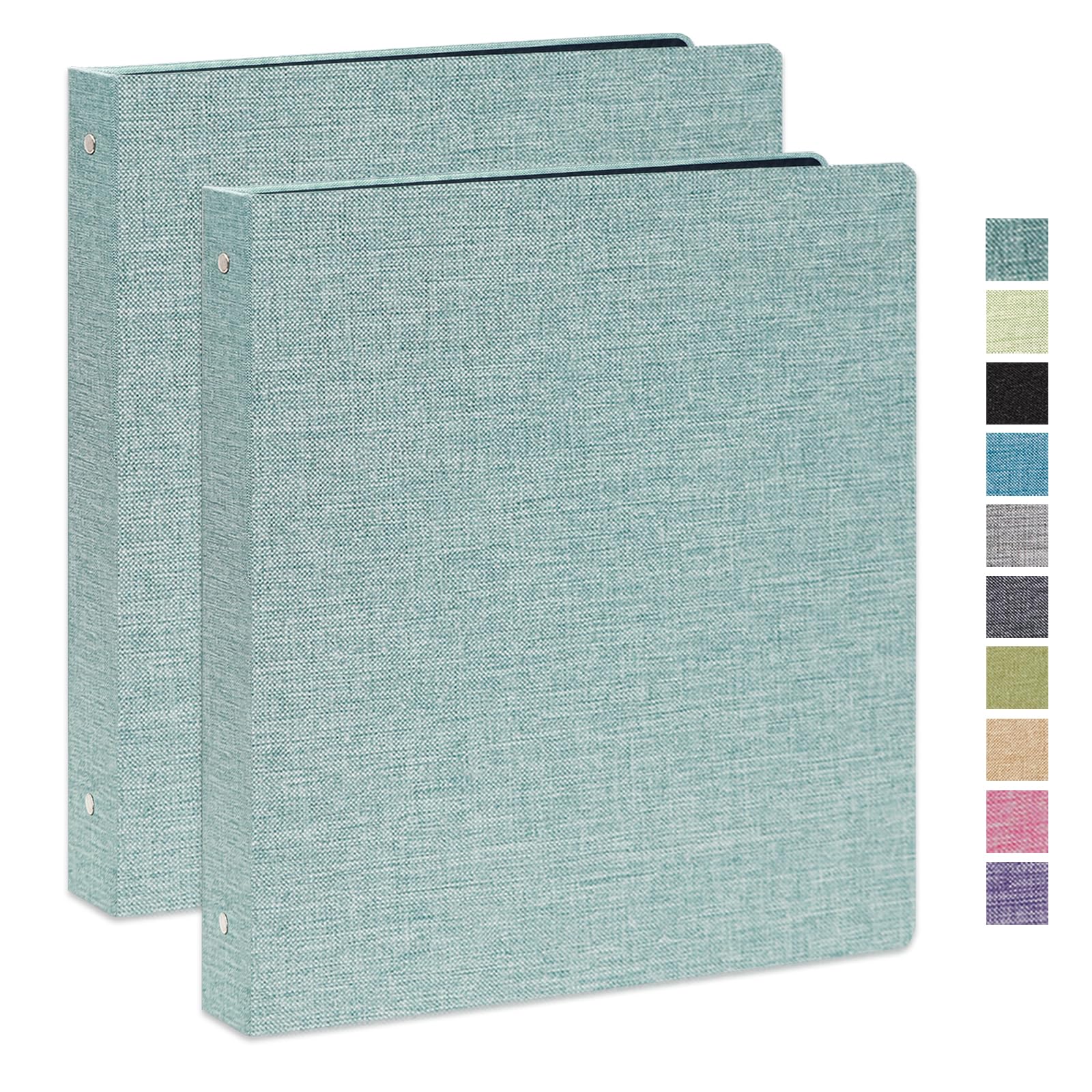 Cherrich 3 Ring Binder 1 Inch for 8.5" x 11" Paper, Planner Binder with Linen Hardcover and 2 Interior Pockets Paper for Organization of School,