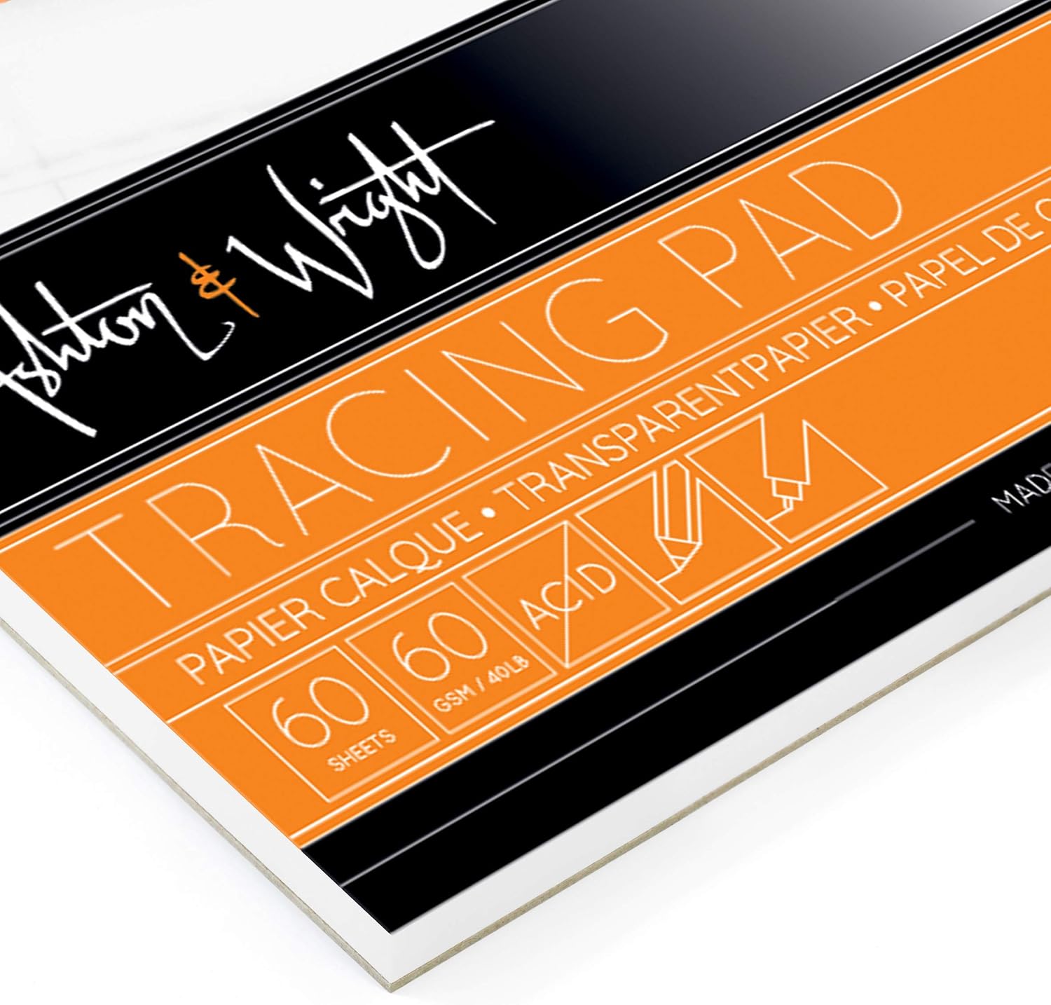 Ashton and Wright -Tracing Paper Pad - 80gsm Paper - 8.2"" x 11.6"" - 60 Sheets