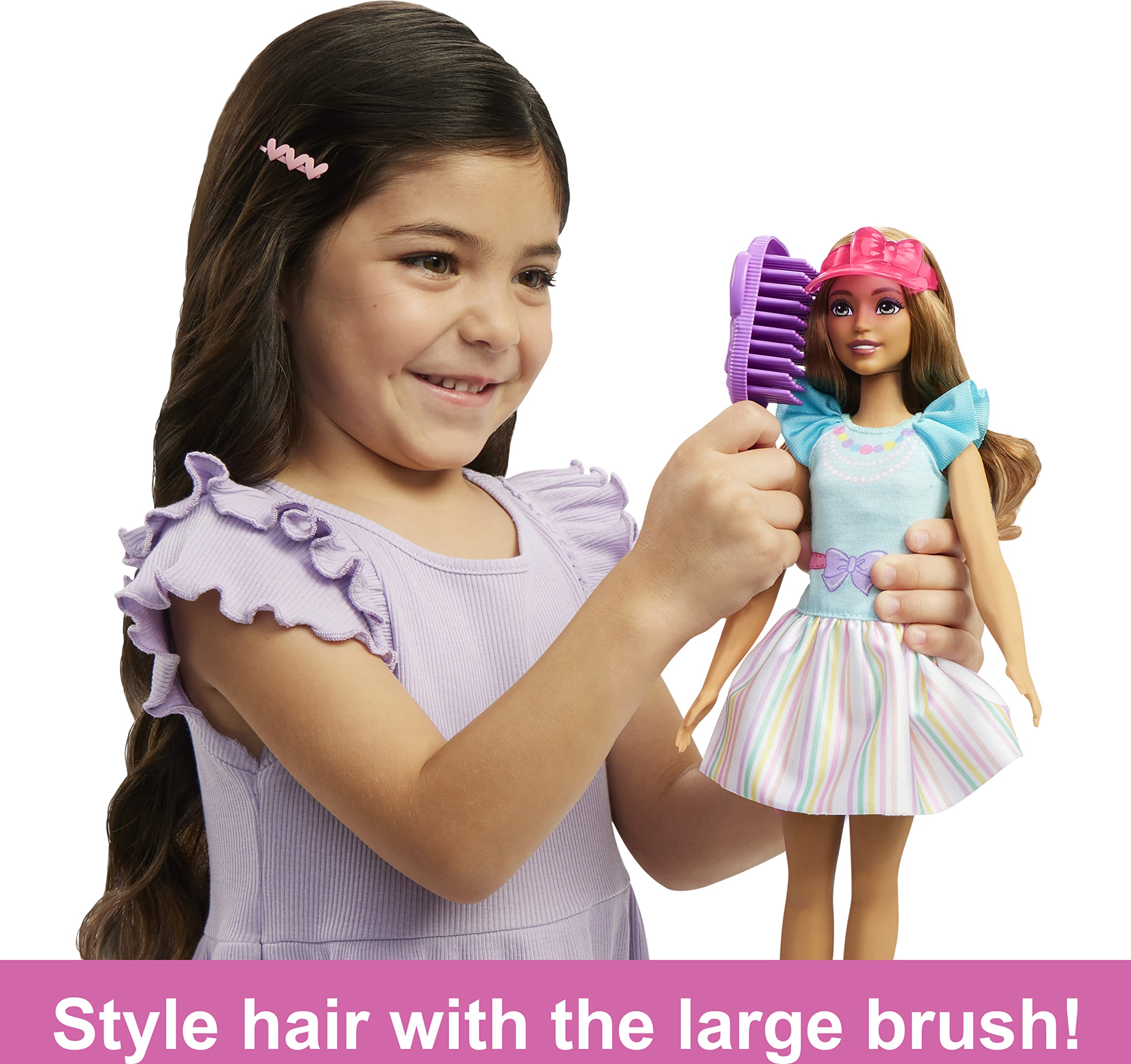 Barbie My First Teresa Doll, Doll for Preschoolers, Brunette, Kids Toys and Gifts, Plush Bunny, Accessories, Soft Poseable Body