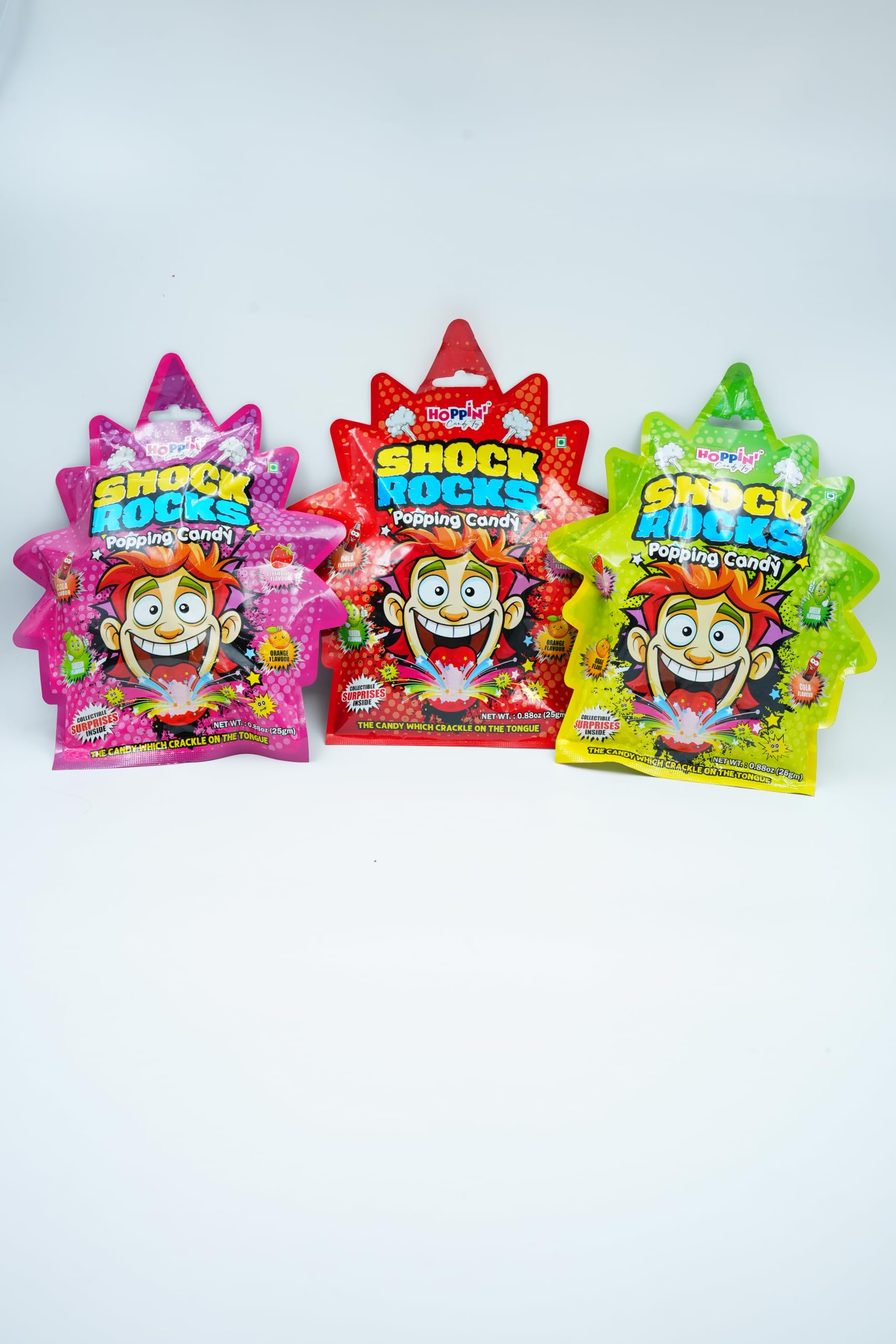 Shock Rocks Popping Candy (Pack of 3) | Crackling Treat with Surprise Toy Inside | Multiflavour Fizzy Sweet (Green Apple, Cola, Strawberry) | Fun Snack for Kids-image-7