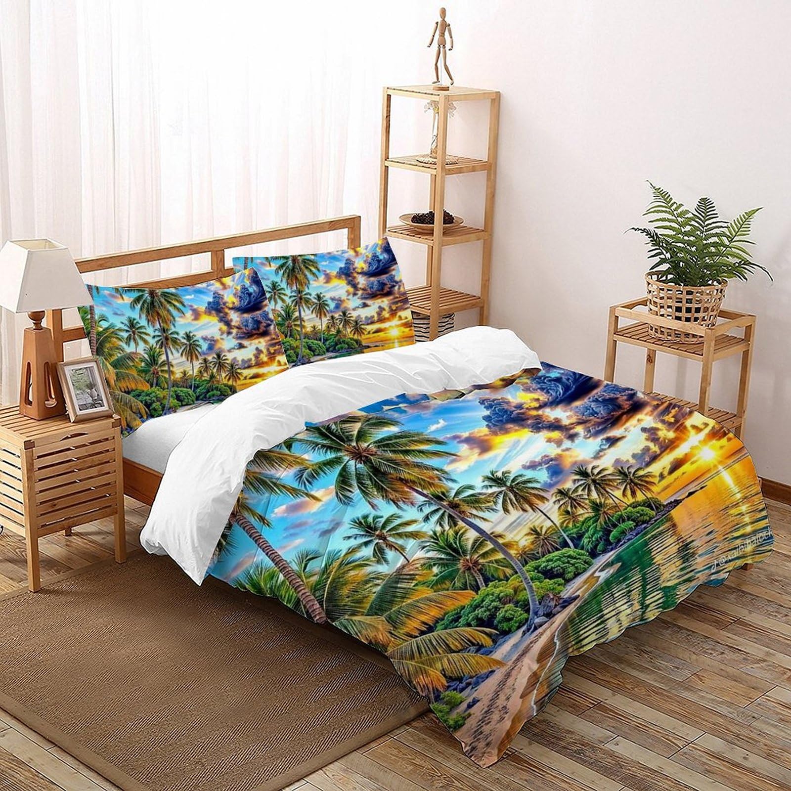 Housse de couette animal sauvage imprimé pour lit double adulte