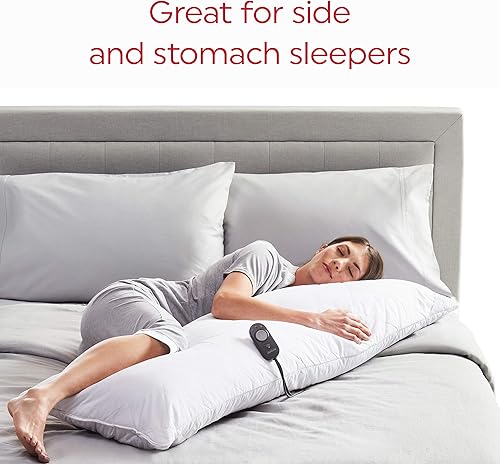 Miniatura 6 de Sunbeam PSN1PBP-Z800-41I00 - Almohada térmica para el cuerpo con funda suave acolchada, soporta caderas y espalda baja, 35.27oz, color blanco