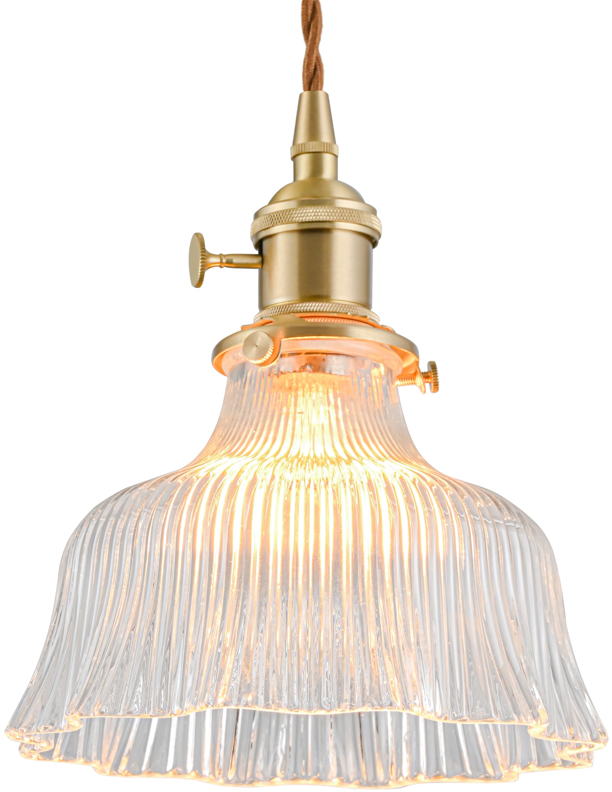 Vintage Pendant Lights for Kitchen Island Lily Clear Glass Pendant Lighting Bedroom Brass Pendant Light Farmhouse Hanging Light fixtures with Glass Shade for Dining Room Bedroom