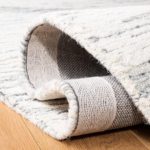 Miniatura 4 de SAFAVIEH Metro Collection MET995H - Alfombra de lana de alta calidad, hecha a mano, 8 x 10 pies, gris oscuro, marfil, para sala de estar, comedor y