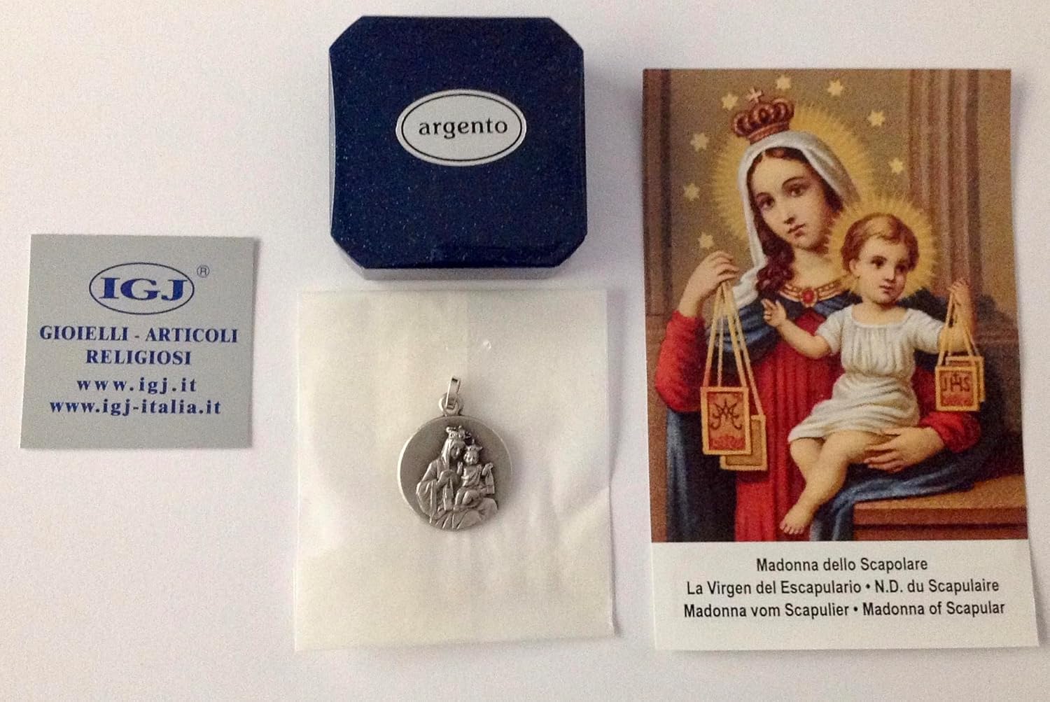 I G J 925 STERLING SILVER CARMEL SCAPULAR MEDAL (OUR LADY OF MOUNT CARMEL - VIRGIN OF CARMEL) - 100% MADE IN ITALY - Image 5