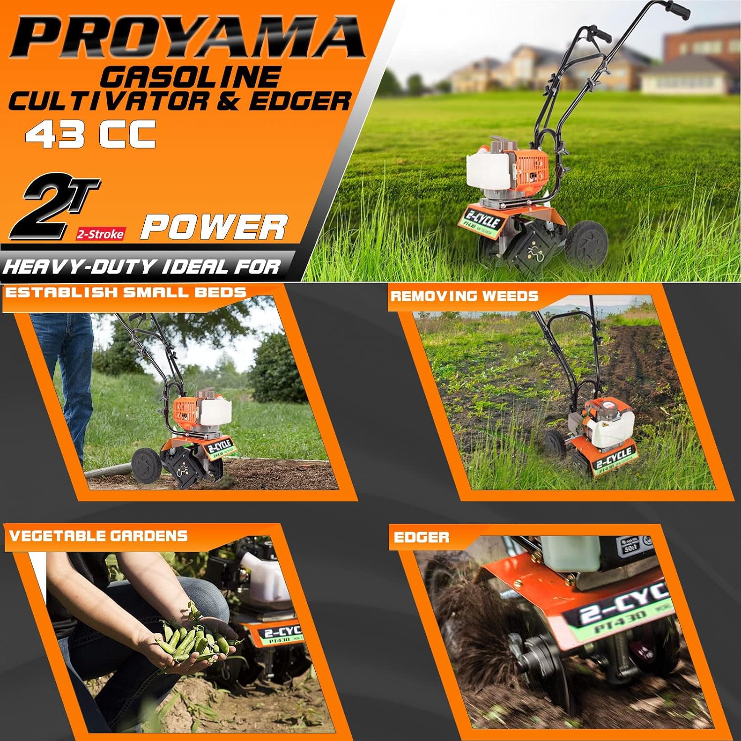PROYAMA tiller 43cc 2-cycle engine