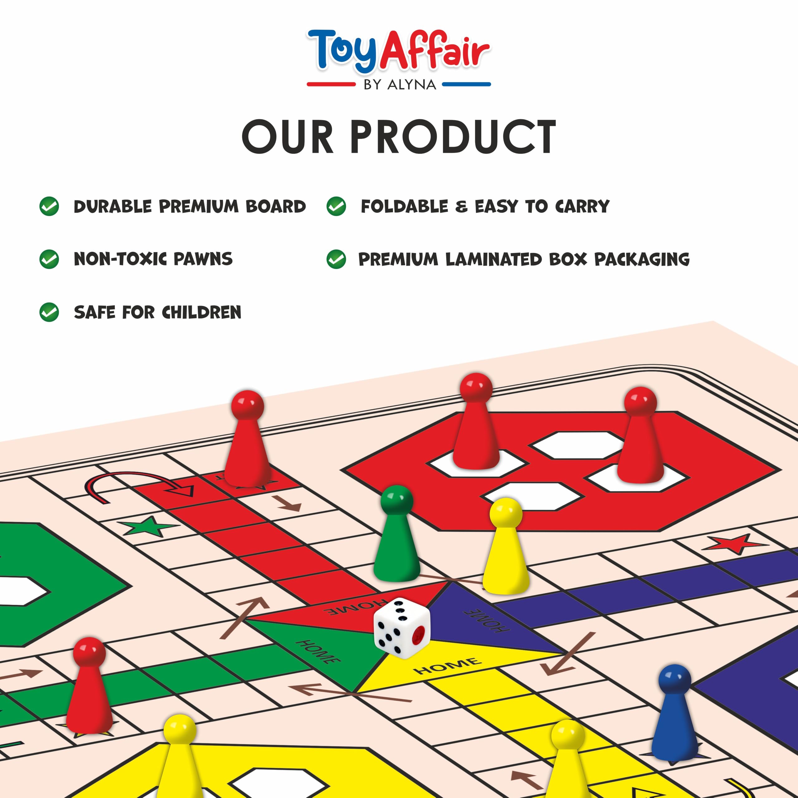 Toyaffair 100-in-1 Board Game Set Includes Ludo, Snakes & Ladders, Chess, Checkers, Brain Teasers & More, A Gift with Educational & Strategy Games for Kids & Adults, Quality Family Fun, 2+ Player 1