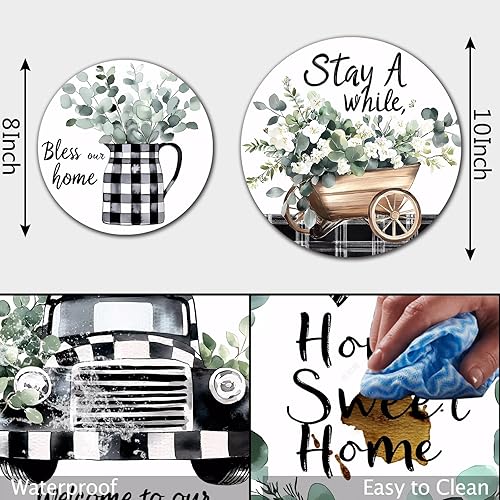 Miniatura 110 de Fundas para quemadores de estufa eléctrica de animales de granja, paquete de 4 fundas redondas para quemadores de estufa, 8 pulgadas y 10 pulgadas