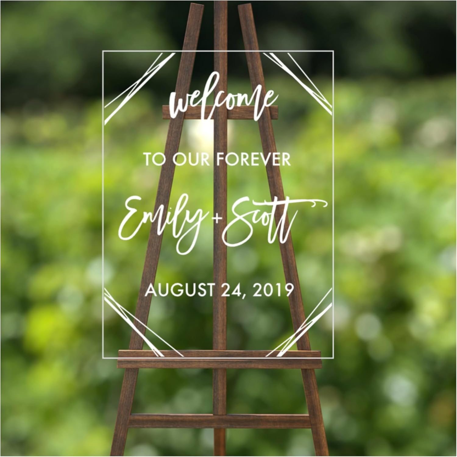 Geometric Wedding Decorations, Welcome to Our Forever Decal, Wedding Reception Decor, Decal ONLY