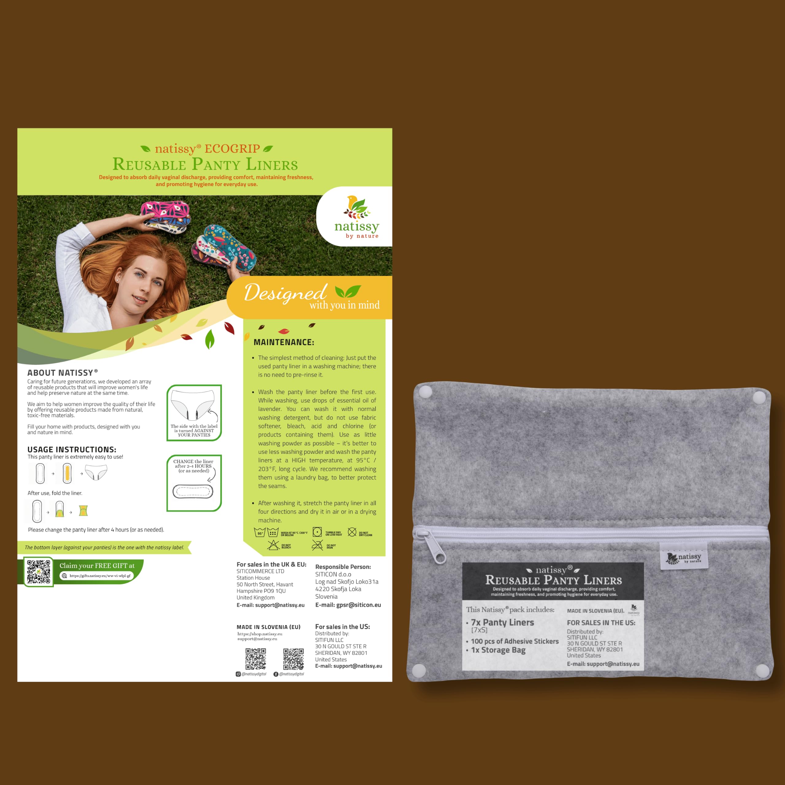 Natissy Salvaslip Riutilizzabili Senza Ali in Cotone Biologico per Donna, Lavabili, Traspiranti, Morbidi, Senza Odori e Senza PUL - Set 7 pz Tanga - Made in EU