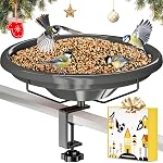 IBorn Bain d'oiseaux, Bains d'oiseau à cheval 12inch,Bain d'oiseau pour l'extérieur avec pince 3.2inch,BPA-Free Bowl, Chew-Proof, entièrement amovible conception, facile à nettoyer & Recharge, Terracotta,1 Emballage (non compris la fontaine)