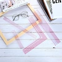 Vista 5 de Pelopy 4 piezas de regla de costura transparente, regla de cuadrícula de plástico transparente, juego de herramientas de medición rectas de plástico