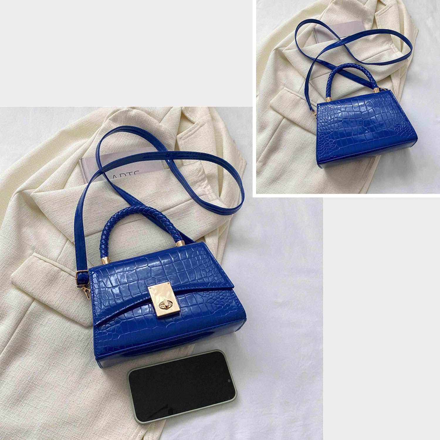 Valentines Gifts for Women,Small Crossbody Shoulder Purses, Classic Crocodile Pattern Top Handle Purse - Image 5