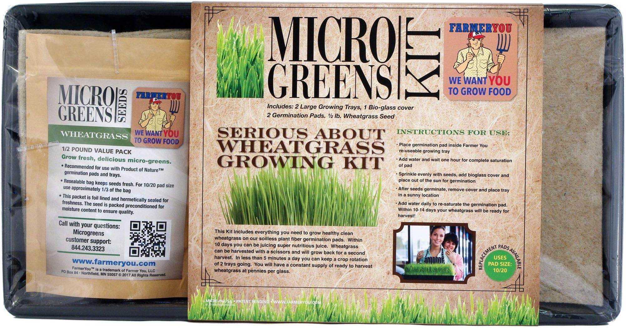 Product of Nature Micro Greens Kit Serious About Wheatgrass Growing Kit, 40 Ounce