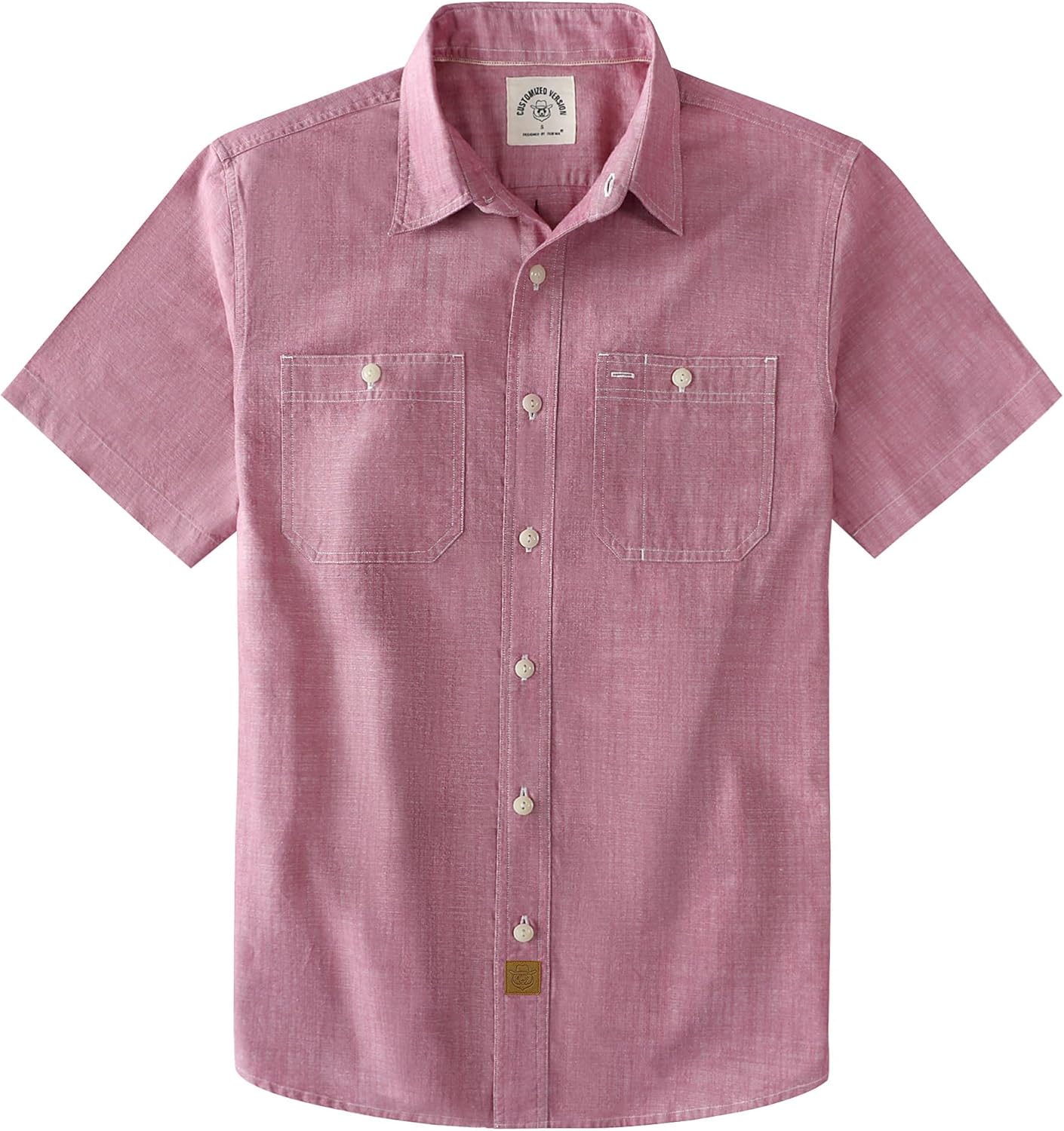 Dubinik® Mens Lightweight Chambray Short Sleeve Casual Shirt