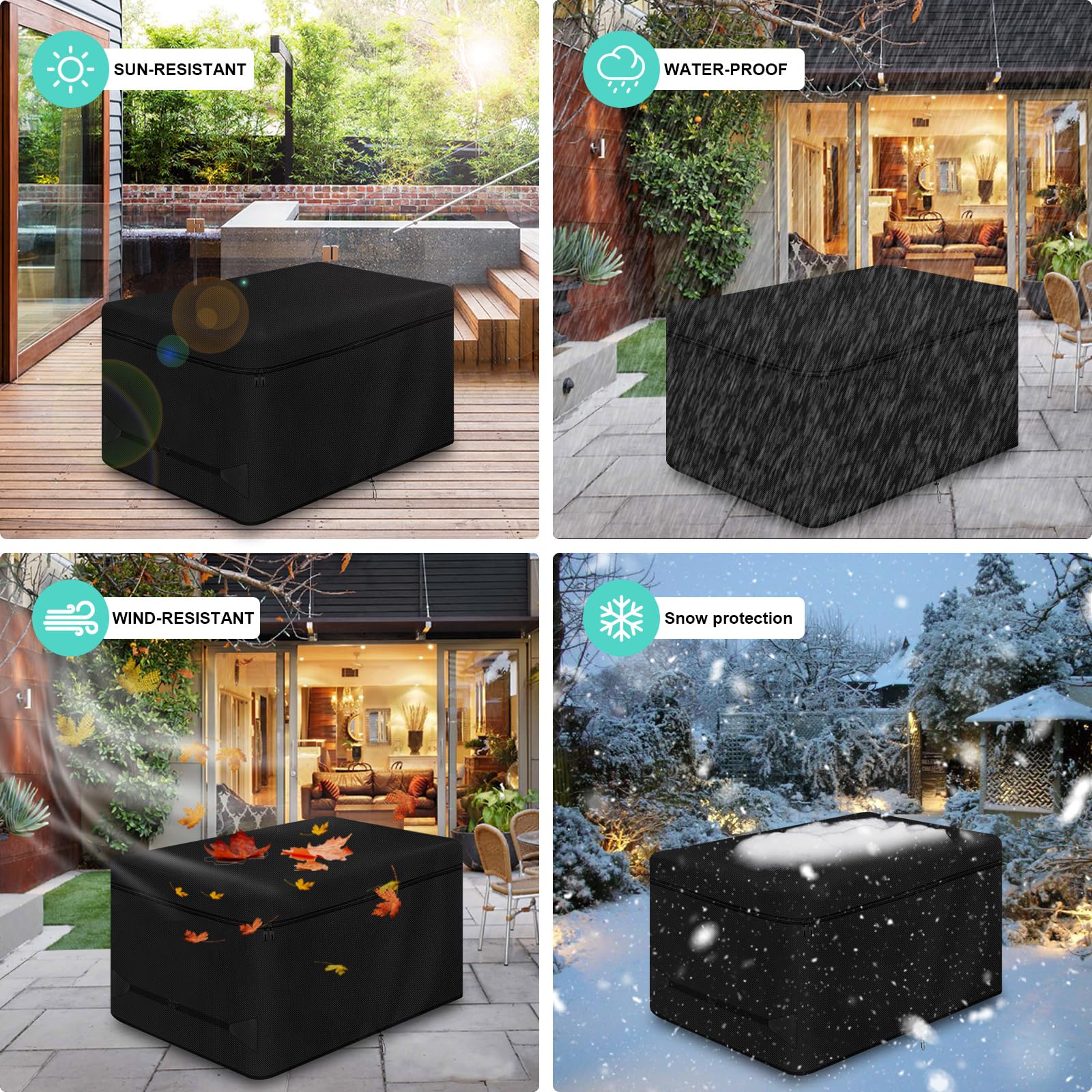 Copertura Impermeabile Per Box Giardino - Tessuto Oxford 210D Per Protezione Da Sole E Pioggia 123x62x55 Cm - Foto 3