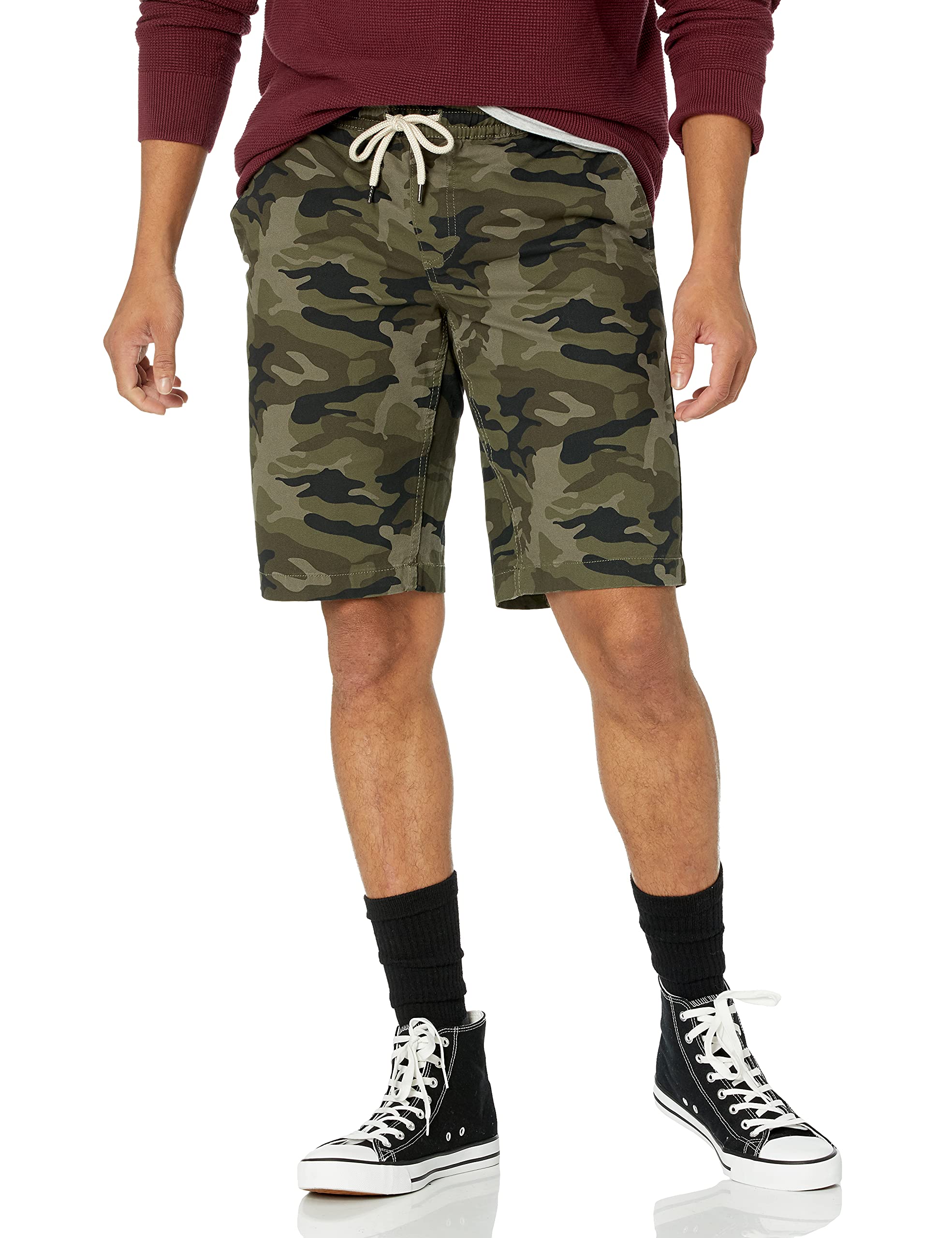 Photo 1 of Goodthreads Men's 11" Inseam Pull-On Stretch Canvas Short SIZE Medium COLOR Green, design Camo