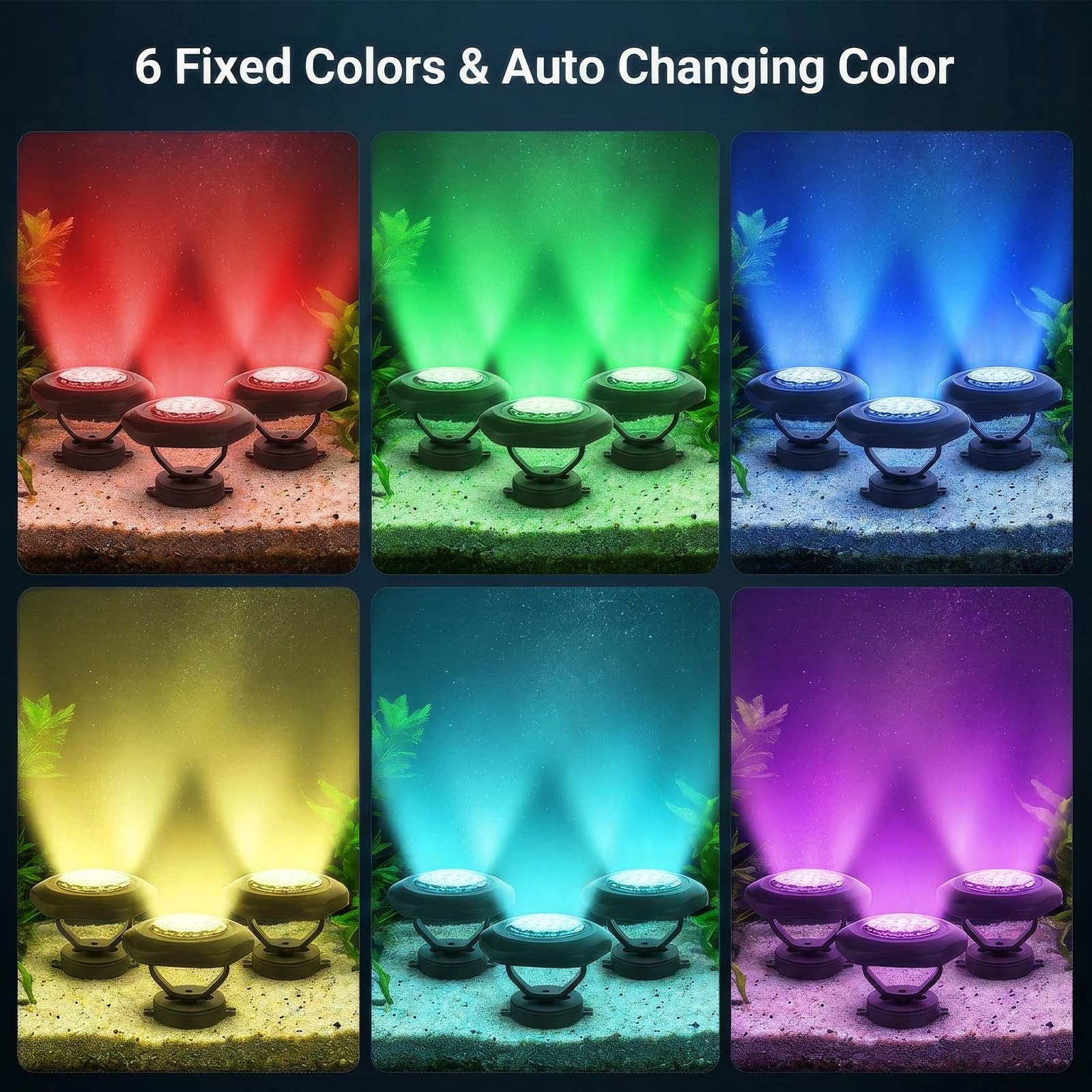 T-SUN Lampada Solare Dello Stagno, 18 LED Proiettori Solare, 3 in 1 RGB Faretto Solare Impermeabile, Illuminazione Solare Esterna per Piscina, Laghetto, Fontana, Prato, Giardino