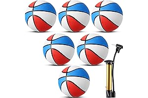 Mini Basketballs 6 Pack with Pump for Realistic Basketball Experience