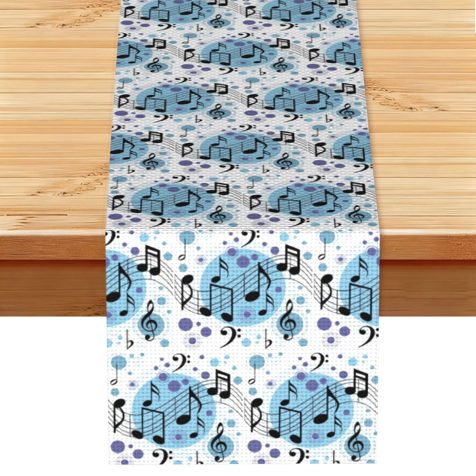 Polka Dot Music note Stylish Printed Table Cloth, Decorative Table Runner 13x72in for Home, Party and Banquet Home Decor