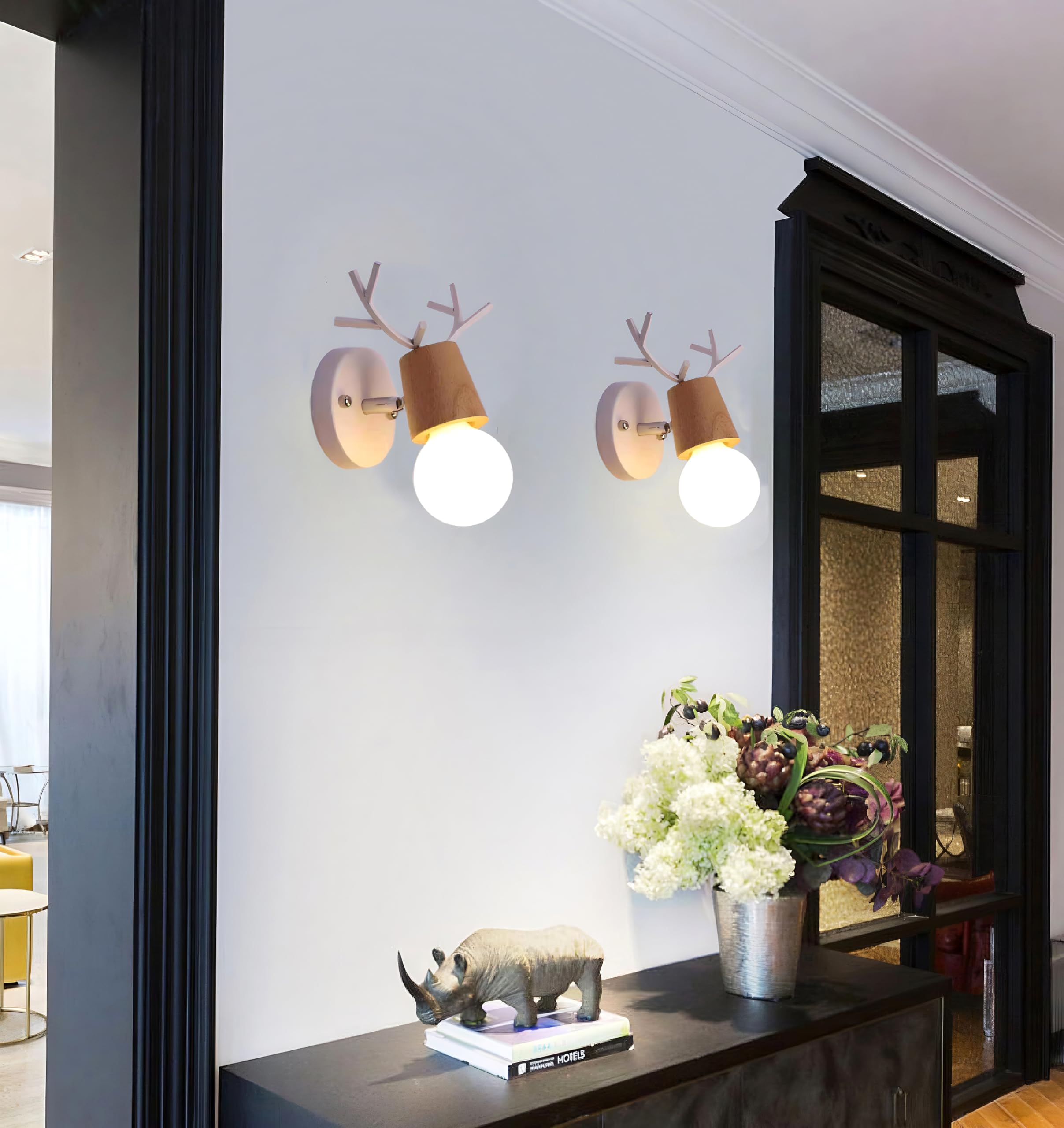 E27 Applique Murale Luminaire Lampe Murale Enfant Deco Noel Créatif Antlers Cerf Forme Luminaires lampe Pour Chambre, Salon,Couloir, Escaliers.