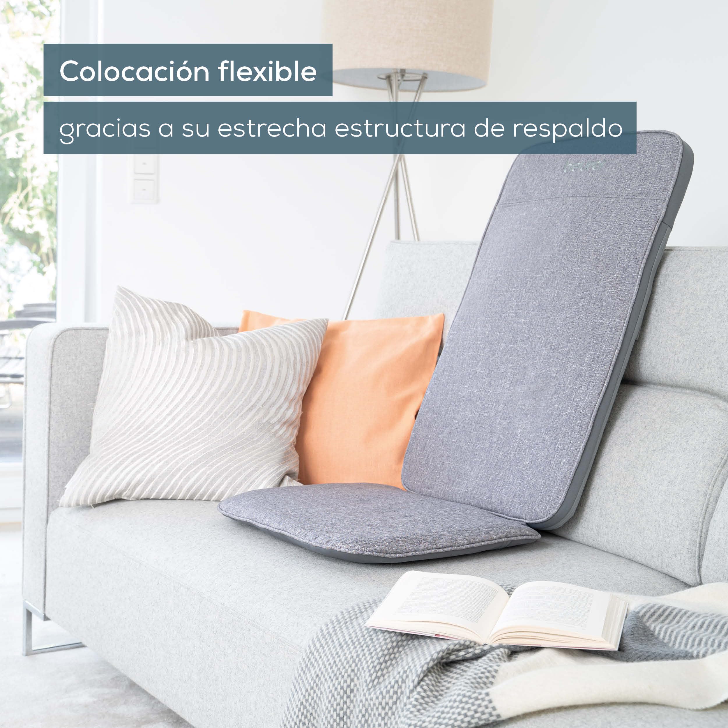 Beurer MG 202 Funda de asiento para masaje Shiatsu, masaje Shiatsu para el hogar y la oficina, 2 niveles de intensidad, carcasa de respaldo estrecha, adecuada para sillones, sofás y sillas de oficina