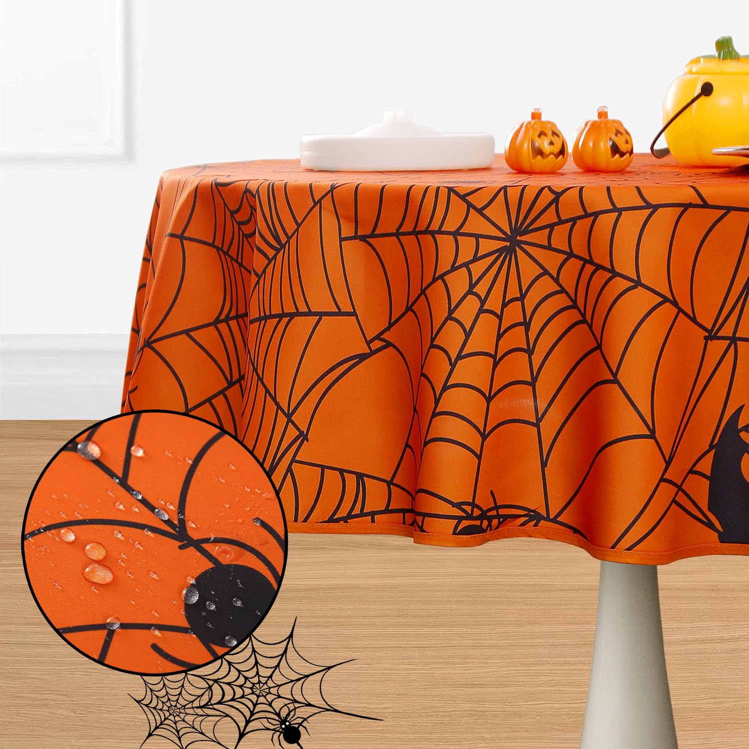 BOXOB Lot De 2 Nappe Araignée, 108x180cm Nappe De Table En Forme D'Araignée Imperméable Décorations De Fête D'Anniversaire à Thème Pour Garçon Et Fille