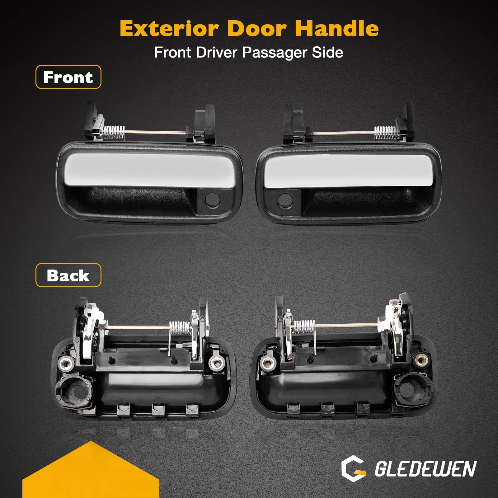 Amazon.com: Gledewen 2PCS Exterior Door Handle Front Rear Driver