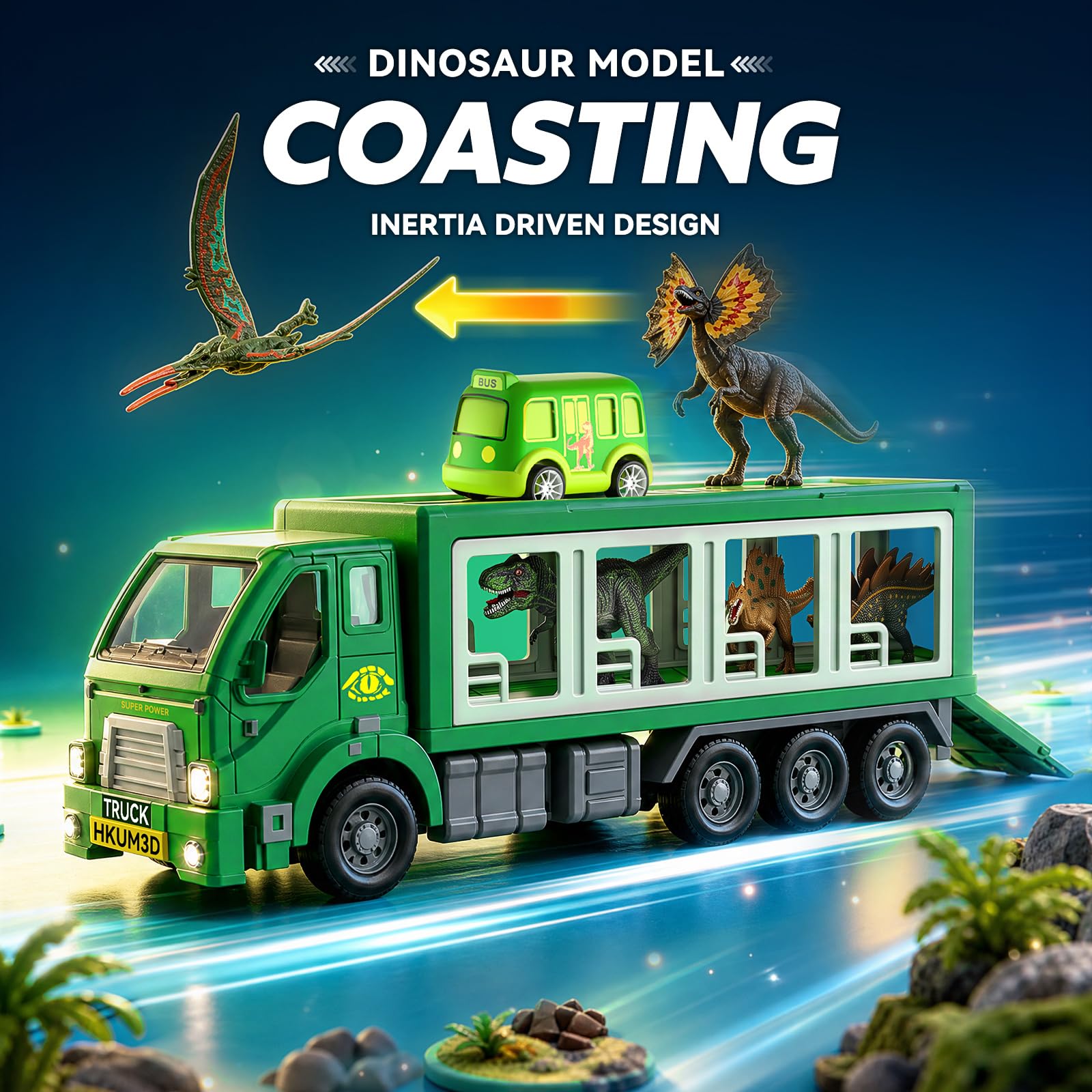 Dinosaur Truck Toys - T-Rex Transport! -4 Dinosaur Truck Toys - T-Rex Transport! -4
