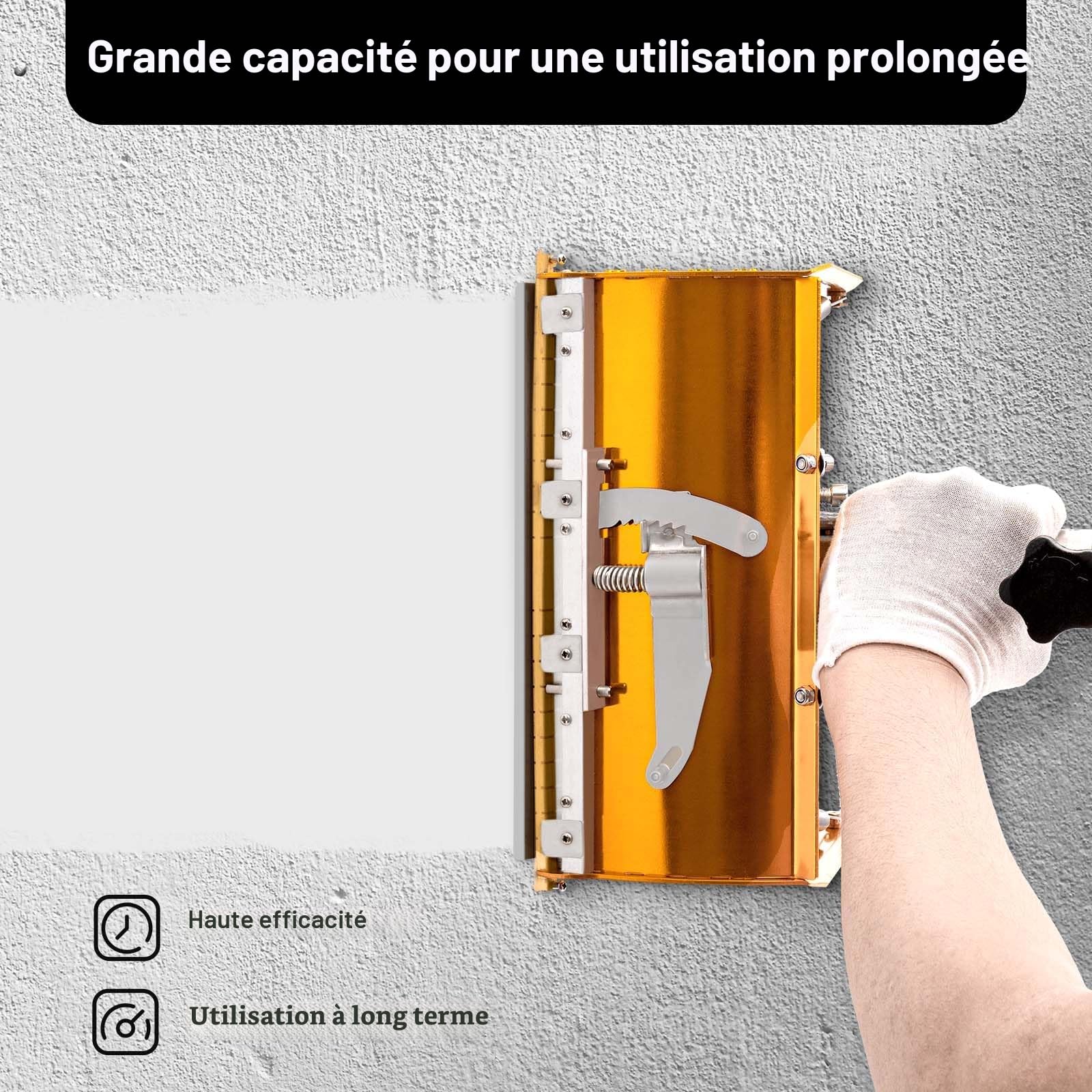 Boîte de finition plate professionnelle, Cloison Sèche Avec Poignée 8.9 pouces, Poignée de Boîte Réglable, Alliage d'aluminium Coffret Plat 120 ° Réglable