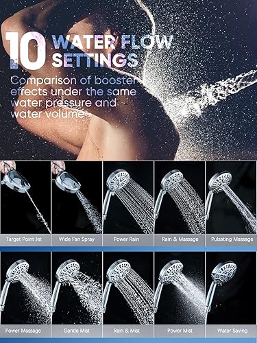 Miniatura 2 de Cabezal de ducha negro de alta presión y paquete de 6 filtros de repuesto