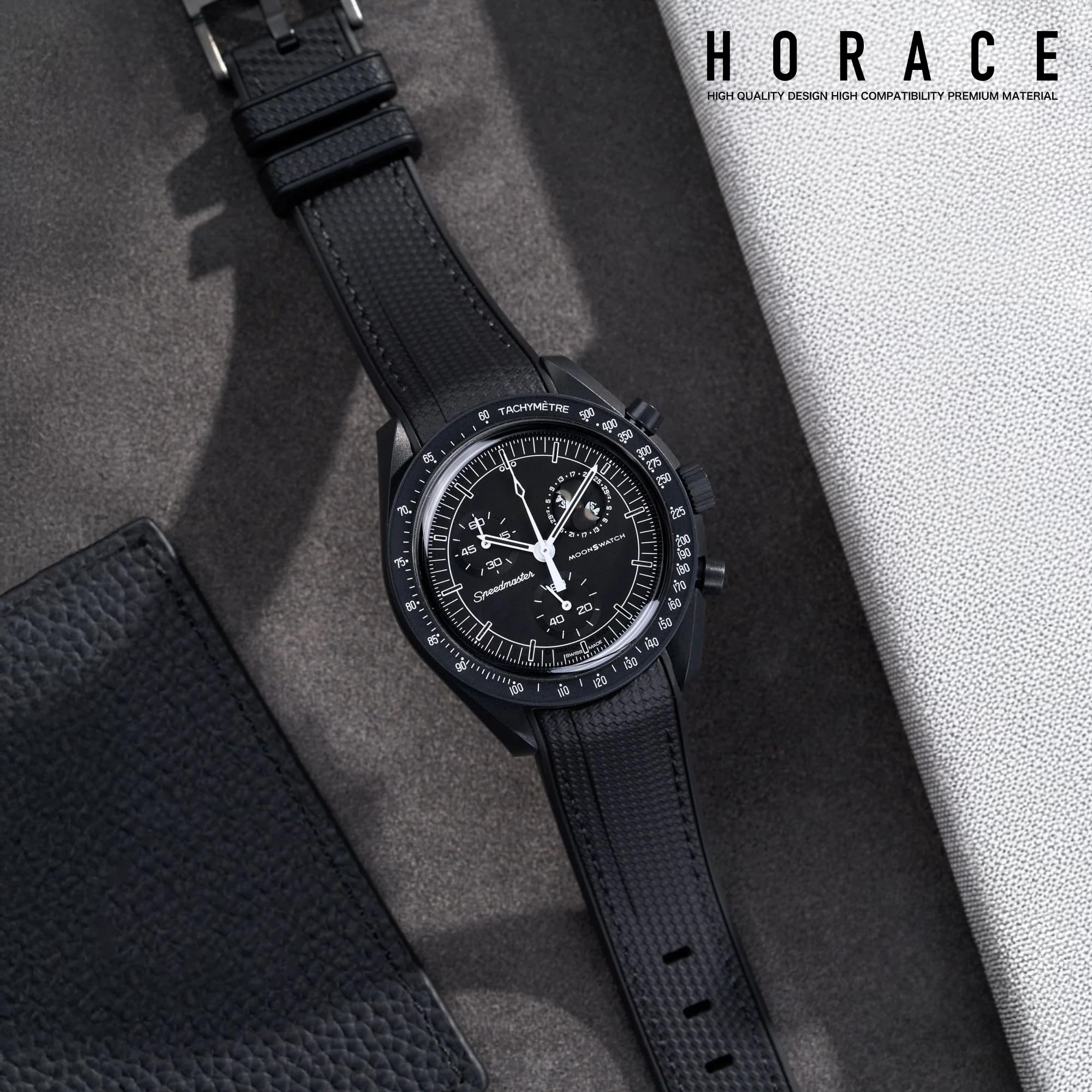 HORACE Bracelet de montre universel en silicone liquide 20mm - Compatible Omega x Swatch MoonSwatch - Kit de montage inclus