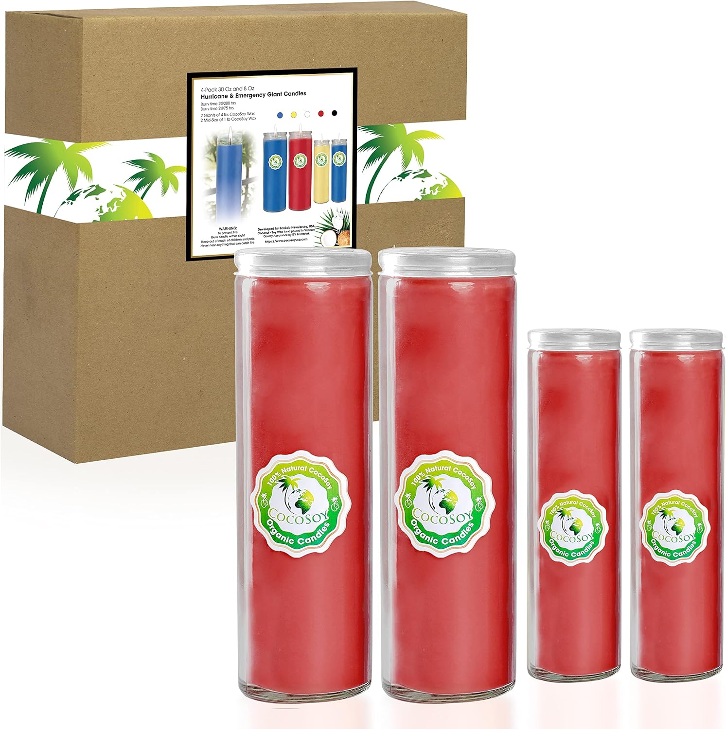 CocoSoy Hurricane Emergency Survival Candles King Size