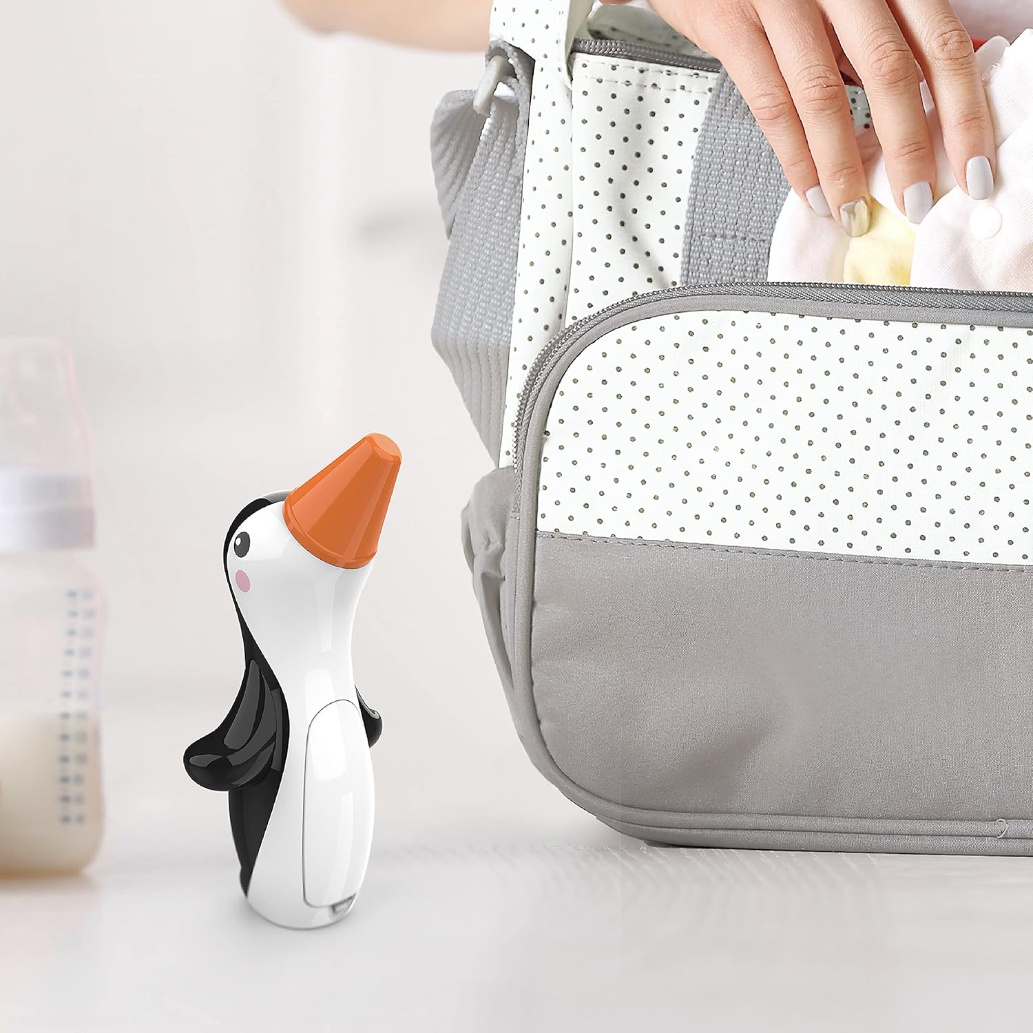 Pure Enrichment ThermoBuddy Penguin Ear Thermometer - InstaRead Technology, LCD Backlit Display, 10 Memory Settings, Dual Scale Readings, Fever Alert and Cover - Ideal for Babies and Young Children : Health & Household