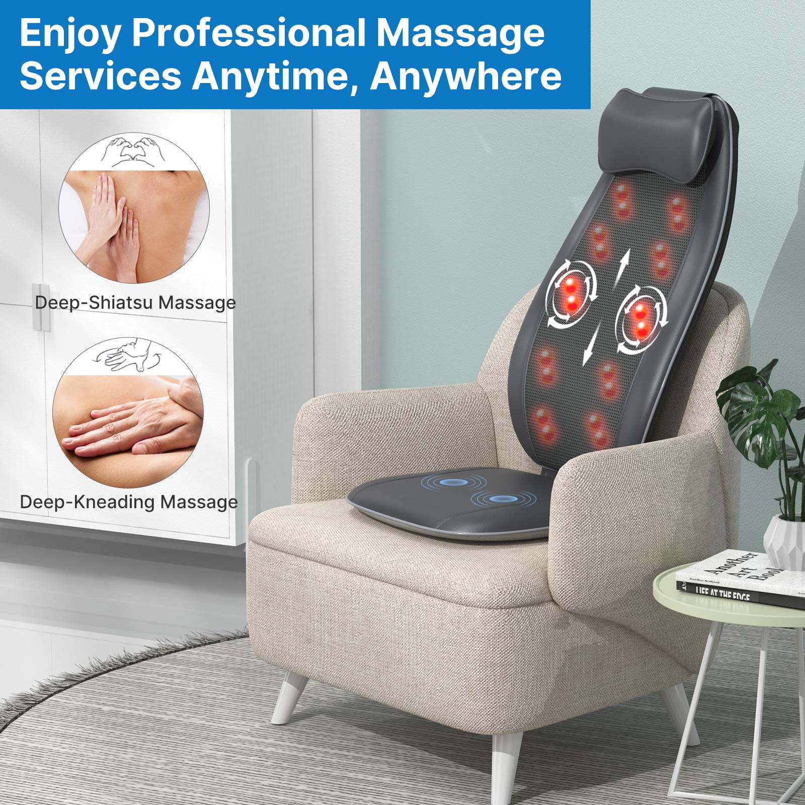 Buy RENPHO Back Massager with Heat, Shiatsu Massage Chair SShaped
