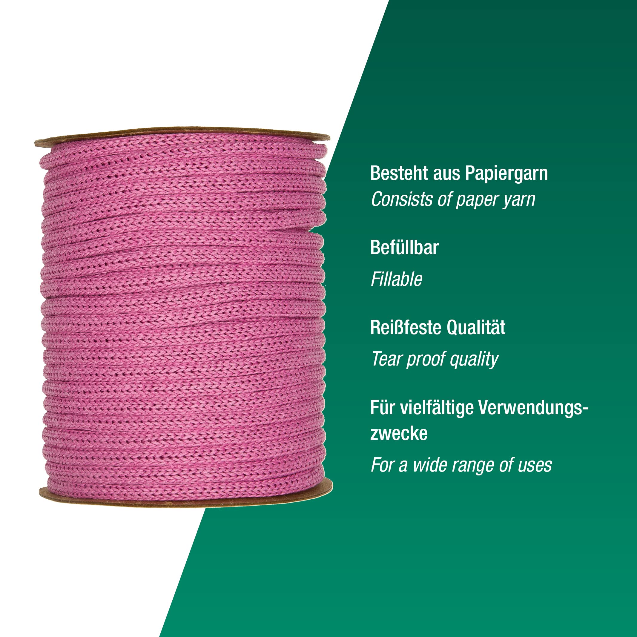 Halbach Seidenbänder Cordon de Coton Recyclé Largeur 10mm/Longueur 4M
