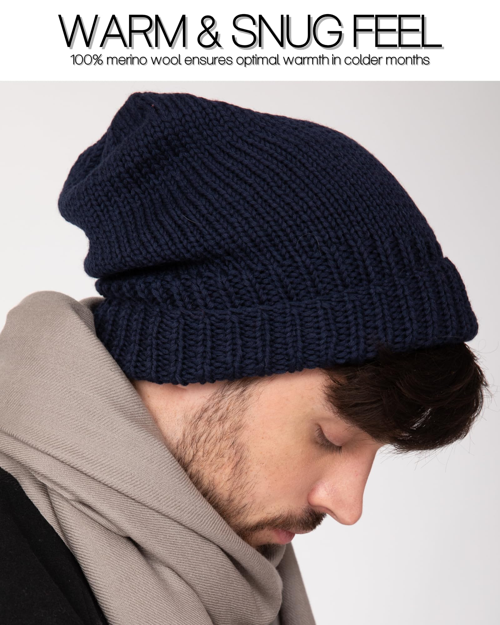 likemary Gorro para hombre – Gorro de lana merino – Regalos éticos – hecho a mano – Sombrero de lana al aire libre