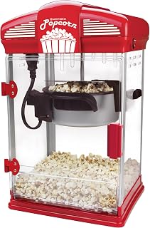 West Bend Stir Crazy 4Qt Movie Theater Popcorn Popper - Nonstick Kettle, Stir Rod, Red 82515