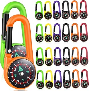STOBOK 24 Pcs Plastic Compass Guide Kids Keychain Kids Keychains for Backpacks Vintage Compass Climbing Compass Carabiner Metal Compass Heavy Duty Carabiner Adventure Clip on Compass Tool